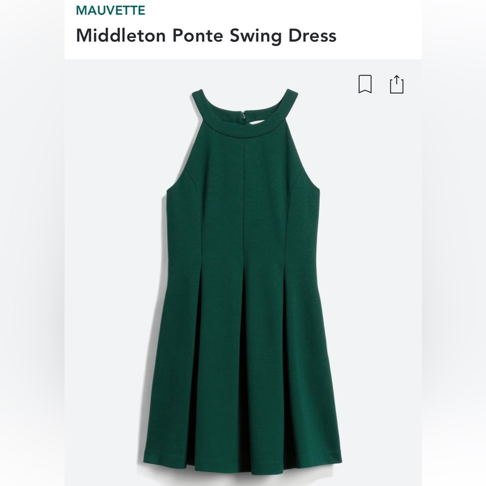 Mauvette Sleeveless Swing Dress in Green, Size XL